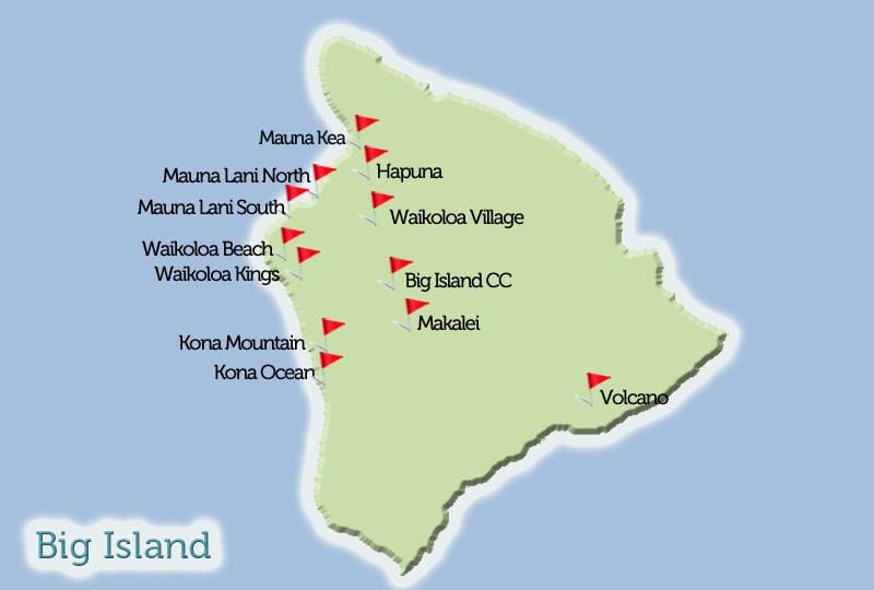 Big Island Golf Courses Map View