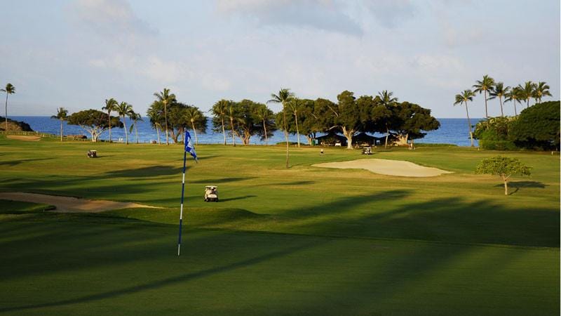 Royal Kaanapali 4th green and signature 5th hole in background