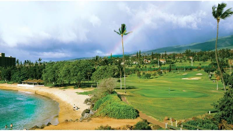 Kaanapali Royal 5th green and incredible beach