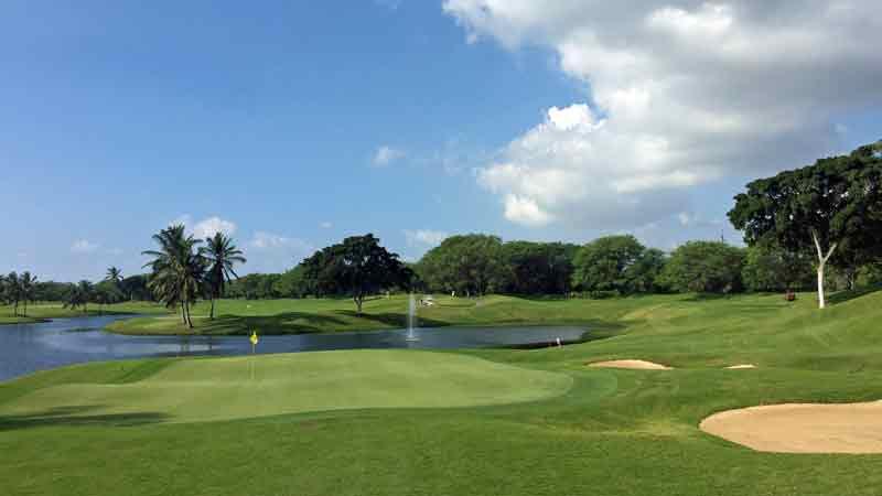 The beautiful back nine with lots of lakes at Ewa Beach