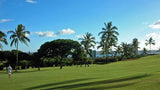 Getting redy to pitch at Pearl Country Club with great ocean views