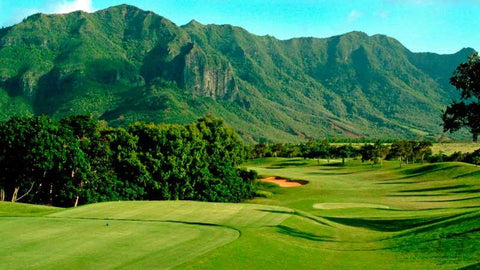 Puakea back nine with amazing mountain in background