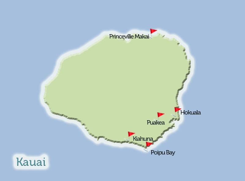 Kauai Golf Courses Map View