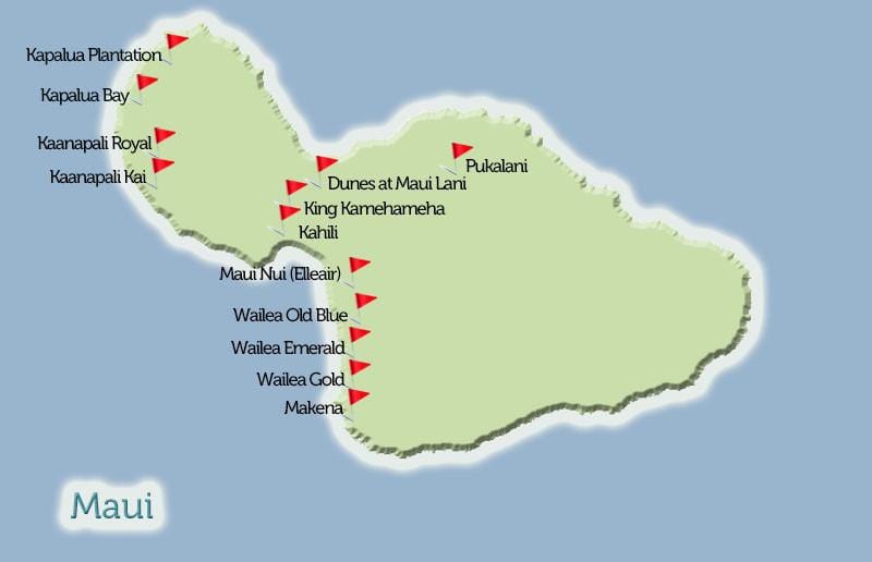 Maui Golf Courses Map View
