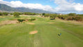 Aerial view of a green and bunkers at The Dunes at Maui Lani