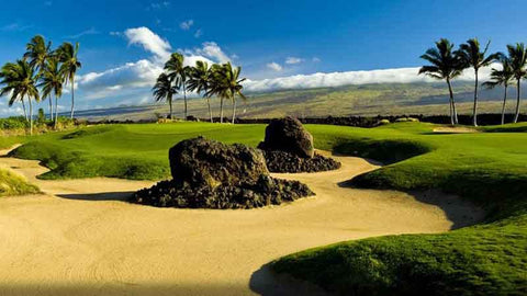 Views from the signature 5th hole at Waikoloa Kings Course