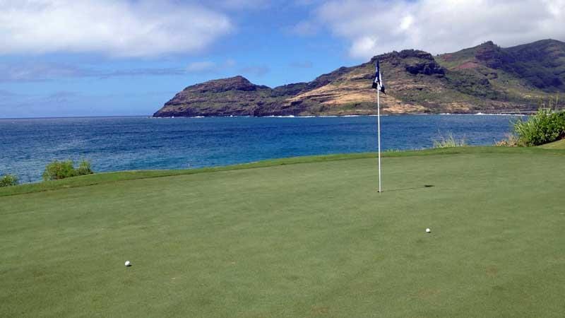 the 14th green at Hokuala