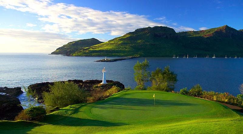 Hokuala Golf Club Ocean view of hole 16