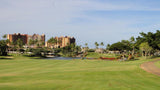 Ko Olina Golf 18th Fairway with Disney Hotel in background