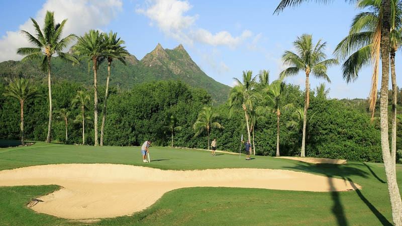 Olomana Golf Course with beautiful bunkers and perfect greens