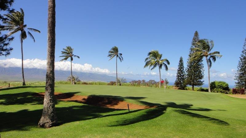 Pukalani Country Club 2nd green with great ocean and mountain views